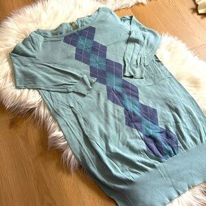 Turquoise argyle print tunic